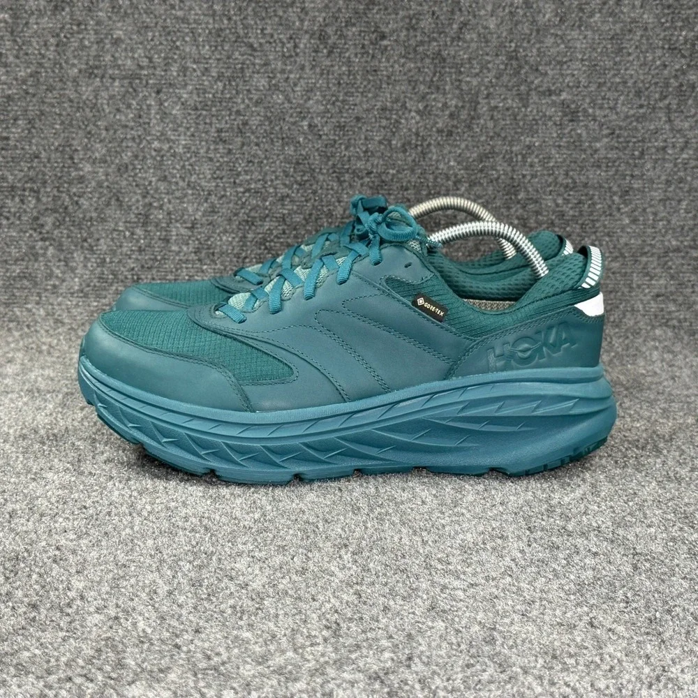 Hoka‎ Bondi L GTX Athletic Shoes Men's 12 Deep Teal Gore-Tex Waterproof Sneakers